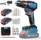 Perceuse Visseuse Sans Fil moteur sans balais, Visseuse Devisseuse Sans Fil 21V avec 2 Batteries 2.0Ah, Visseuse 20+3 Réglages de Couple, 2 Vitesses, Pour la Réparation et le Bricolage