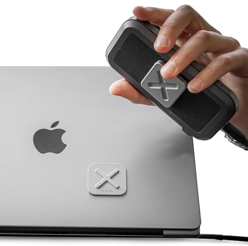 DELTAHUB HoldX magnetiskt fäste – universell telefon och extern enhetshållare för bärbara datorer, skrivbord | starkt magnetiskt stativ för SSD, hårddiskar och mobil enhet (silver)