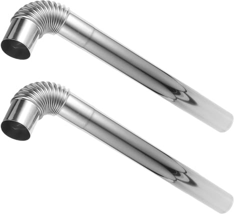 BESPORTBLE Tubo della Stufa in Acciaio Inossidabile 304 Spessore Rinforzato Set 4 Pezzi con Gomito 6 CM X 50 CM Estensione Canna Fumaria per Riscaldamento Stufa a Legna e Forno
