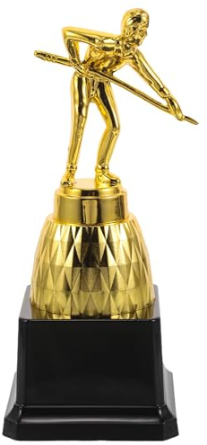 MUELODSIC Coppa Premio D’Oro per Torneo di Biliardo Statua 3D Giocatore Snooker in Plastica Decorativa per Feste e Premi Sportivi di Biliardo