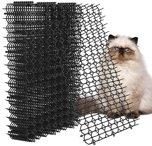 Hmyomina 16 x 8 Inch Scat Mat for Cats, 12 Pack Cat Scat Mat with Spikes - Deterrent Mat for Cats and Dogs - Cat Deterrent Outdoor & Indoor