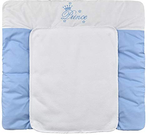 Baby Delux Wickelauflage 70x75 cm weiche Wickelunterlage Wickeltischauflage mit Frotteeauflage wasserdicht waschbar (Prince)
