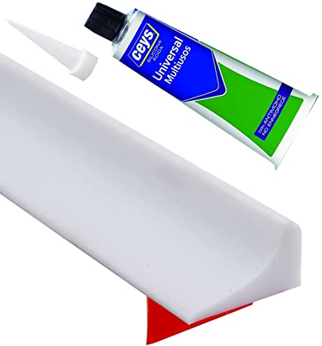 2 m Wasserbarriere + Silikondichtung gegen Wasseraustritt, Silikonprofil für Badezimmer, Gummirand, Duschwanne, Küchenarbeitsplatte, vielseitig einsetzbar (2 m, weiß)