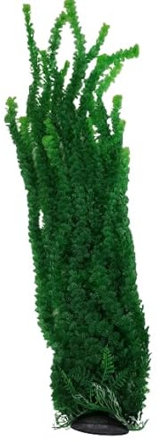 Jumbo Aquarium or Pond Artificial Plant in Green, Stands Over 3 Feet (100cm) Tall with Heavy Base Bushy Foliage, Extra Long Plastic Seaweed Aquascaping Decoration