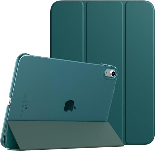 SU for iPad (A16) 11th Generation 11 Inch 2025/ iPad 10th Generation 10.9 Inch 2022, Slim Stand Hard PC Translucent Back Shell Smart Cover, Support Touch ID, Auto Wake/Sleep (Emerald)