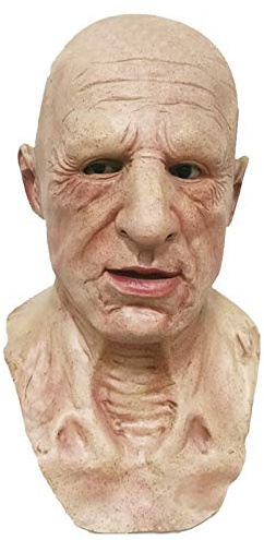 Oxxggkao Realistische Kahle Alte Mann Maske Latex Full Face Neck Helm Für Maskerade Halloween Maske Für Halloween Scary