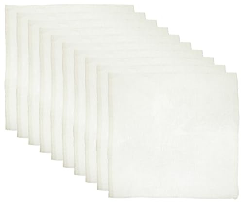 Angoily Lot de 10 Étamines en Coton 40X40 CM Tissu Filtrant Fin Non Blanchi pour Égoutter Tofu Filtrage Lait Végétal et Cuisson Passoire Réutilisable Résistante à la Chaleur Usage