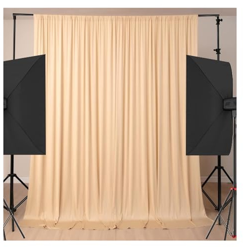 Toile De Fond De Mariage Silky Wrinkle-Effect Backdrop Curtains Wedding Photography & Event Decor, Soft Drapes(Color 2,150x214cm(5x7FT))