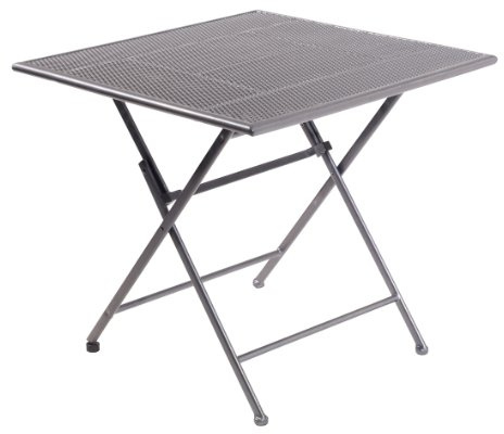 greemotion Tavolo Pieghevole in Acciaio Rivestito in plastica Toulouse, Tavolo Quadrato con Regolazione Altezza, ca. 80 x 74 x 80 cm, Grigio Ferro