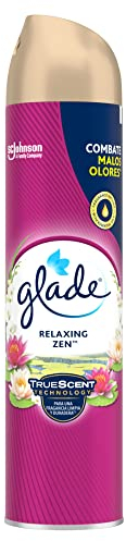 Glade - Ambientador Aerosol, eliminación de malos olores, hasta 7 horas de fragancia Relax Zen, con aceites esenciales, 1 unidad - 300ml