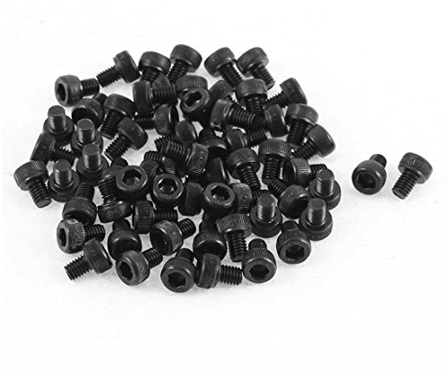 sourcing map 50pcs M3 x 4mm Legierung Stahl Hex Sockel Kopf Kappe Maschinenschrauben Schwarz DE de