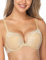 WingsLove Women's Push up Bra Floral Lace Padded Underwire Bra Demi Plunge (Nude 36DD)