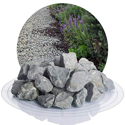 Schicker Mineral Diabas Ziersplitt grau 22-32 mm 25 kg, Naturstein farbecht | Splitt für Steingärten, Beet, Gartenteich, Fassadenschutz, Weg- und Terrassengestaltung, robust, witterungsbeständig