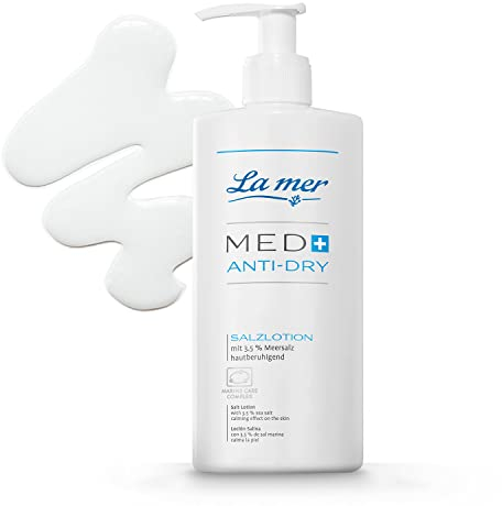 La mer MED+ Loción salina antiseca, loción corporal calmante para pieles muy secas, reduce el enrojecimiento y el picor, cuidado para la psoriasis o la dermatitis atópica, ayuda con la piel escamosa,