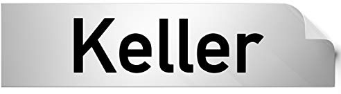 Kinekt3d Leitsysteme Folienschild Türschild • Keller • PVC Hinweisschild • 160 x 40 mm Silber • selbstklebend • Kratzfester Druck • UV Beständig