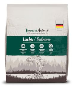 Venandi Animal Croquettes Premium Pour Chats, Saumon, Avec Beaucoup De Poisson Frais, Croquettes, Sans Céréales, Lot De 1 (1 x 300 g)