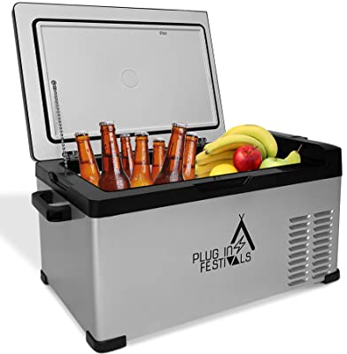 PLUG IN FESTIVALS Frigorifero elettrico portatile - congelatore a compressore fino a -20 gradi - frigo auto - frigo da campeggio - centrale elettrica per il raffreddamento - 12V 230V - 25 litri