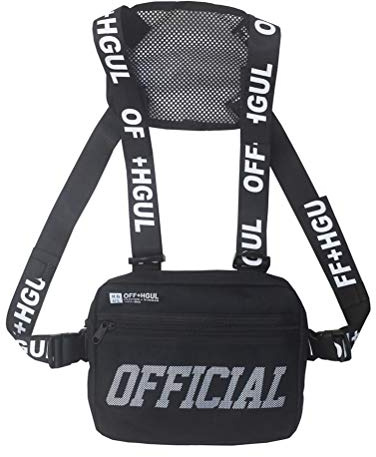 Huemny Soporte táctico para el pecho, soporte para radio y hombro, arnés para walkie talkie, mochila hip hop, chaleco arnés