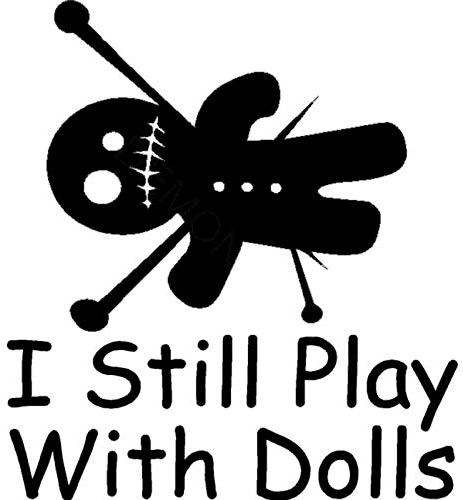 SUIFENG Autoaufkleber 11.4Cmx12.7Cm Voodoo Doll Ich Spiele Immer Noch Mit Puppen Vinyl Aufkleber Aufkleber Schwarz Magie Auto Aufkleber Dekoration Schwarz Splitter