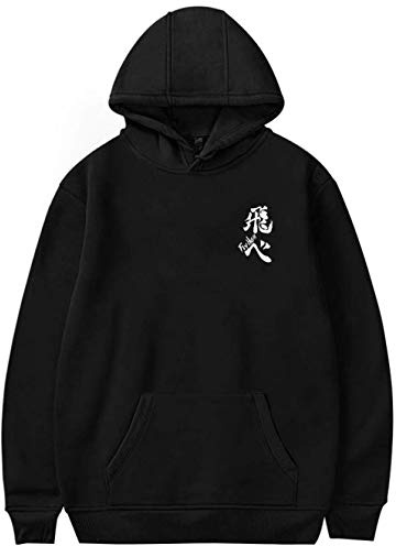 YIMIAO Herren Damen Japanese Anime Volleyball Junior Hoodie Unisex Kapuzenpullover Casual Haikyuu Sweatshirt Pullover Streetswear(L)