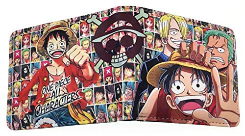 WANHONGYUE Anime One Piece Monkey D Luffy Brieftasche Geldbörse Herren Kunstleder Geldbeutel Wallet Bifold Münzfach Karten Geldtasche 1005/12