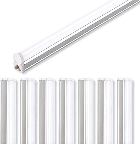 Barrina Led Batten Light 4ft, 8 Packs, T5 Led Tube Lights, 2200lm 6500K Super Bright White LED Garage Lighting, Wall and Ceiling Batten Lights, 20W