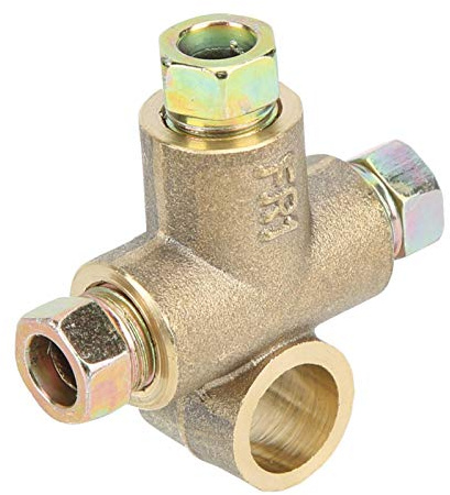 VIFERR Motorrad Bremsleitungs T-Stück 3 Wege T förmiges Brems T Stück mit 3 Außenmuttern Kurzanschluss M10 3/16-Zoll-Rohr 10 mm T-Stück Hydraulikschlauchanschluss