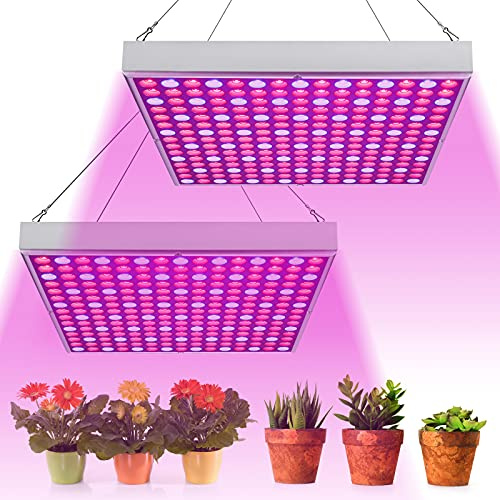 Randaco 2x45W LED Pflanzenlampe, 225PCS LEDs Grow Lampe, 4050LM Vollspektrum LED Grow Lampe, Grow Light Wachstumslampen fur Zimmerpflanzen, Gemüse, Blume, Aussaat, Growregale, Gewaechshaus
