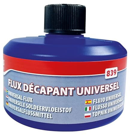 EXPRESS, 839, Removedor Universal para Soldadura de Cubierta, Todos los Metales (excepto Alu y aleaciones de aluminio), Sin ácidos, Muy Potente, Textura gelificada transparente, Todos los ámbitos de