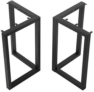 Schwarze Couchtischbeine aus Gusseisen, Metall-Möbelbeine, 71,1 cm, Höhe 61 cm, Breite für industrielle Esstischbeine, Schreibtischbeine, Beine für DIY-Couchtische, 2 Stück