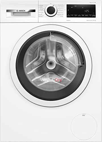 Bosch WNA13441 Serie 4 Waschtrockner, 9 kg Waschen & 5 kg Trocknen, 1400 UpM, optimale Trocknung, clevere Dampfbehandlung, leiser und effizienter Motor, Wäschepflege in 60 Minuten