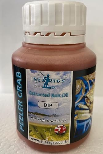 searigs Peeler Crab Sea Fishing Natural Extracted Bait Oil - PVA Friendly - Super Sticky Dip Made in the UK -180g Pot
