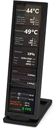 Lazmin112 Pantalla USB IPS de 8,8 Pulgadas, PC CPU RAM SSD Monitor de Datos Pantalla de Temperatura de la Computadora, 1920x480 60Hz, Panel de Sensor de PC, para Linux