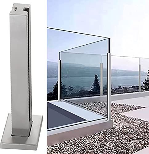 Ringhiera in Vetro Parapetto in Vetro Argentato per Ringhiera di Ponte/Patio/Scala/Corridoio, Kit Balaustra per Esterni in Acciaio Inox, Sistema di Supporto per Recinzione Verticale A Pavimento ( Colo