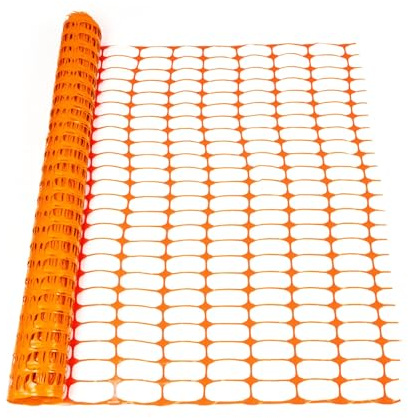 KARAT Absperrzaun Orange - 50 m Länge, 1 m Höhe - Maschendraht Hühnerzaun, Schutznetz, Warnnetz - 100g/m² Materialstärke - Robust & Wiederverwendbar für Garten, Baustelle, Weide oder Camping