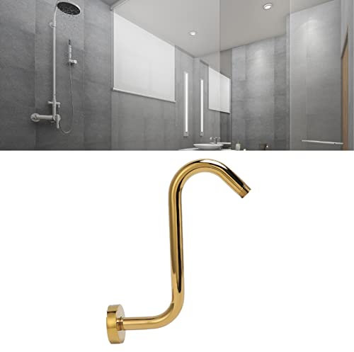 Topyond Goldfarbener Duschkopf-Verlängerungsarm, Edelstahl, Einteiliges Design, Goldgebürstete Oberfläche, Dick Und Langlebig, Rostbeständig, Leicht zu Reinigen Für Badezimmer