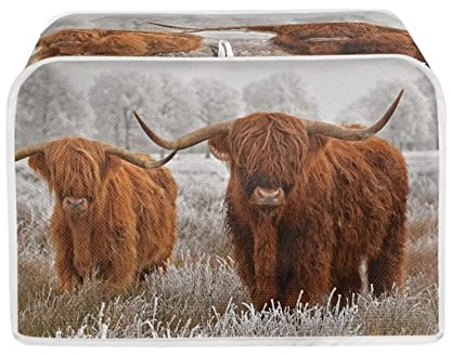Belidome Highland Cow Bread Machine Cover Waterproof Toaster Covers 2/4 Slice