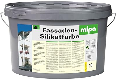 MIPA Fassaden-Silikatfarbe matt/ 10L,weiß,Fassadenfarbe Silikatbasis,hochwertig