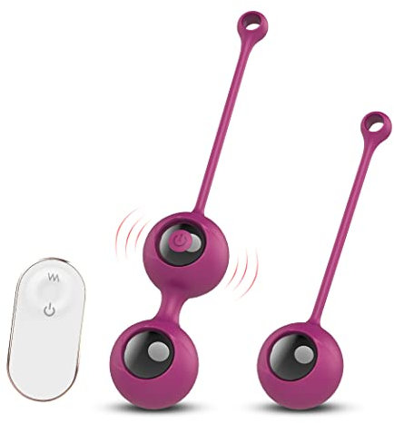 Masajeador Bolas de China con Control Remoto, Bolas de Masaje, Bola Pélvicas, Fortalece los Músculos Pélvicos y Previene la Incontinencia Urinaria,Entrenamiento Completo del Suelo Pélvico para Mujeres