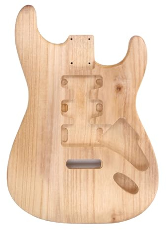 Unvollendeter E-Gitarren-Korpus, Paulownia-Holz-Gitarren-Korpus, Gitarren-DIY-Zubehör, Leichtes E-Gitarren-Korpus-Ersatzset Im Absatz für SSH-Gitarre