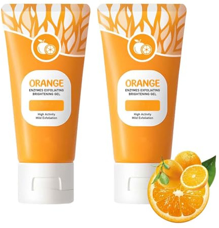 MIOKUKO Gel exfoliante de naranja, gel exfoliante blanqueador de naranja, exfoliante para la piel del rostro y el cuerpo, gel exfoliante iluminador, exfoliante hidratante para toda la piel (2PCS)