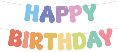 Aurasky Happy Birthday-girlang, Rosa Födelsedag-banner, Födelsedagsdekoration för Vuxna och Barn