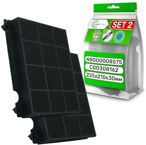 2x Filtro Carbon Campana Extractora Tipo 15 48000008575 para Whirlpool | 9029793818 4055054599 para AEG 72X3405 para Brandt F00333/S C00308162 para Elica - ONIX TECH