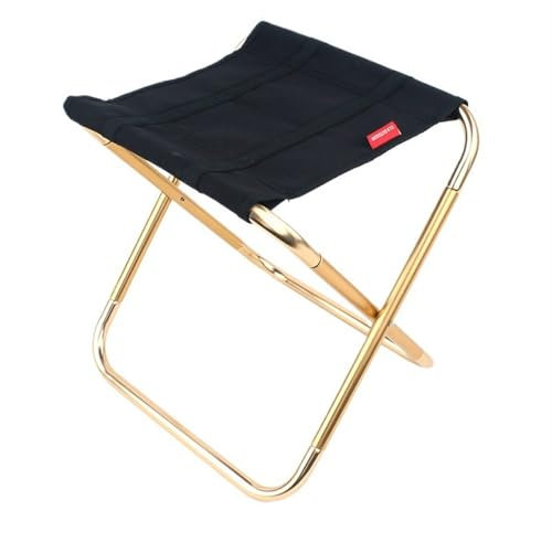 klapphocker Outdoor Faltbare Kleine Hocker Metall Tragbare Grill Angeln Stuhl Camping Lagerbar Bank Picknick Stuhl Campinghocker(Black)