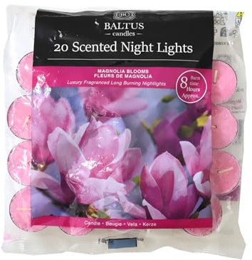 20pc Scented Tealights Night Candle Magnolia Blooms 8hrs Burning Time by Baltus
