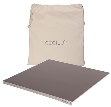 CECILUÌ Knetbrett Schneidebrett Edelstahl Großes 2.0, Geschenk Baumwollbeutel, Tischplatte für Küche, Bar, Restaurant, Erhältlich in verschiedenen Größen (40 x 50 cm Rand 2 cm)