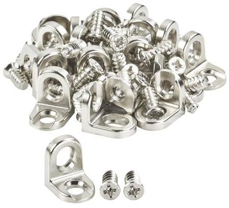 20 Stück Italiana Ferramenta Bodenträger für Bohrloch 5 mm für zugfeste Verbindungen von Möbelplatten Winkelverbinder Edelstahloptik für Holzböden von SOTECH