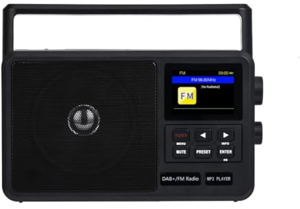 Sirxlevcy Internet-Digitalradio Tragbares FM-Radio Doppelte Stromversorgungsmodi Taschenradio im Retro-Stil EU-Stecker