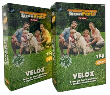 L'ORTOLANO GRANPRATO-OFFERTA-2 CONFEZIONI da 1 kg (1 kg per 35 mq) di Seme da Prato VELOX, Seme da Prato Multiuso a Rapido Insediamento. Sementi Certificate in Confezione Salvaseme.