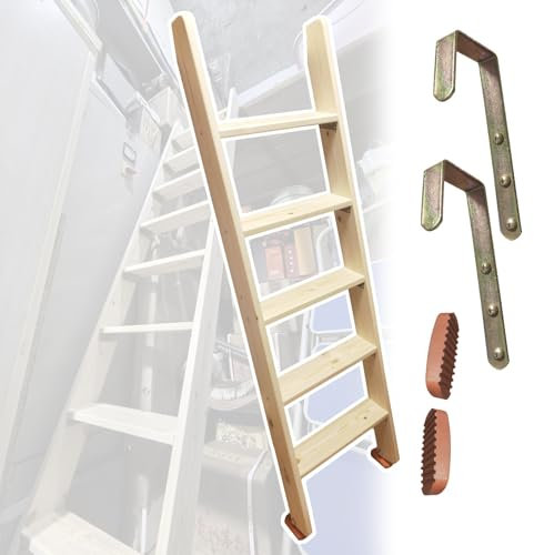 Scaletta di ricambio per letto a castello con staffe a gancio, per bambini, scaletta laterale singola/angolare (marrone, 165 cm)
